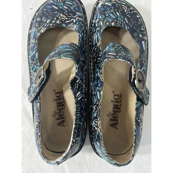 Alegria Paloma Blue Collage Clogs size 7 - Picture 7 of 15